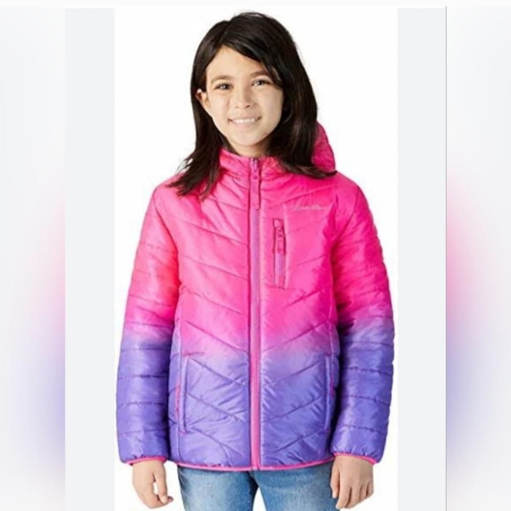 EDDIE BAUER DEER HARBOR REVERSIBLE HOODED JACKET GIRLS SIZE LARGE 14/16